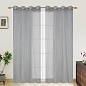 RDK Polyester Sheer-Net Fancy Sheer Sparkling Long Door Curtain (Grey, 10 feet)- 2pcs