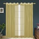 RDK Polyester Sheer-Net Fancy Sheer Sparkling Door Curtain (Yellow, 7 feet)- 2pcs