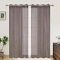 RDK Polyester Sheer-Net Fancy Sheer Sparkling Door Curtain (Brown, 8 feet)- 2pcs