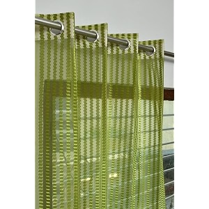 rdk premium fancy sparkling beautiful sheer striped string hanging color polyester tissue net pattern eyelet curtain green door-8 feet-1 pcs