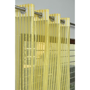 rdk premium fancy sparkling beautiful sheer striped string hanging color polyester tissue net pattern eyelet curtain yellow door-7 feet-1 pcs