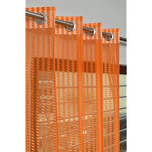 rdk premium fancy sparkling beautiful sheer striped string hanging color polyester tissue net pattern eyelet curtain orange long door-10 feet-1 pcs
