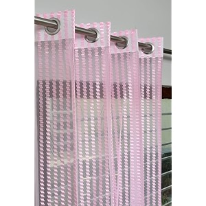 rdk premium fancy sparkling beautiful sheer striped string hanging color polyester tissue net pattern eyelet curtain baby pink door-8 feet-1 pcs