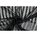 RDK Premium Fancy Sparkling Beautiful Sheer Striped String Hanging Color Polyester Tissue net Pattern Eyelet Curtain (Black, Window-6 feet)-1 pcs