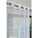 RDK Premium Fancy Sparkling Beautiful Sheer Striped String Hanging Color Polyester Tissue net Pattern Eyelet Curtain (White, Long door-10 feet)-1 pcs