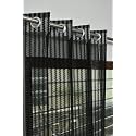 RDK Premium Fancy Sparkling Beautiful Sheer Striped String Hanging Color Polyester Tissue net Pattern Eyelet Curtain (Black, Window-5 feet)-1 pcs
