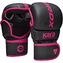 RDX MMA Gloves Sparring Grappling, Hybrid Open Palm Martial Arts Mitts Men Women, Maya Hide Leather Wrist Support, Cage Fighting Combat Sports Boxing Glove Training, Muay Thai, Punching Bag Kickboxing