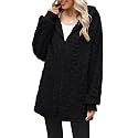 ReachMe Women's Oversized Sherpa Jacket Zip Up Fleece Hoodie