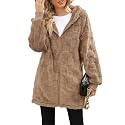 ReachMe Women's Oversized Sherpa Jacket Zip Up Fleece Hoodie