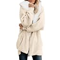 ReachMe Women's Oversized Sherpa Jacket Zip Up Fleece Hoodie