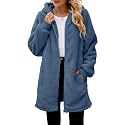 ReachMe Women's Oversized Sherpa Jacket Zip Up Fleece Hoodie