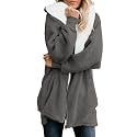 ReachMe Women's Oversized Sherpa Jacket Zip Up Fleece Hoodie