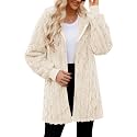 ReachMe Women's Oversized Sherpa Jacket Zip Up Fleece Hoodie