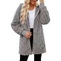 ReachMe Women's Oversized Sherpa Jacket Zip Up Fleece Hoodie