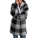 ReachMe Women's Oversized Sherpa Jacket Zip Up Fleece Hoodie