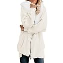 ReachMe Women's Oversized Sherpa Jacket Zip Up Fleece Hoodie