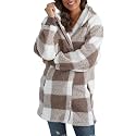 ReachMe Women's Oversized Sherpa Jacket Zip Up Fleece Hoodie