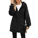 ReachMe Women's Oversized Sherpa Jacket Zip Up Fleece Hoodie