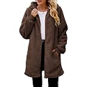 ReachMe Women's Oversized Sherpa Jacket Zip Up Fleece Hoodie
