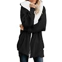 ReachMe Women's Oversized Sherpa Jacket Zip Up Fleece Hoodie