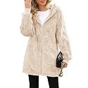 ReachMe Women's Oversized Sherpa Jacket Zip Up Fleece Hoodie