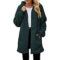ReachMe Women's Oversized Sherpa Jacket Zip Up Fleece Hoodie