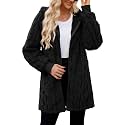 ReachMe Women's Oversized Sherpa Jacket Zip Up Fleece Hoodie