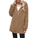ReachMe Women's Oversized Sherpa Jacket Zip Up Fleece Hoodie