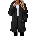 ReachMe Women's Oversized Sherpa Jacket Zip Up Fleece Hoodie