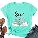 Read Book Shirt for Women-Reading Teacher Tee