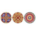Real Art Wall Hanging Ceramic Plate 7' - 3 pcs Set Gift Packing Multicolor… (Design 6)