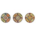 Real Art Wall Hanging Ceramic Plate 7' - 3 pcs Set Gift Packing Multicolor… (Design 6)