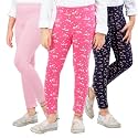 Real Basics Girls Cotton Printed Non-Transparent Regular Fit Ankle Length Leggings (3 Leggings Set)