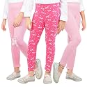 Real Basics Girls Cotton Printed Non-Transparent Regular Fit Ankle Length Leggings (3 Leggings Set)