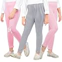Real Basics Girls Cotton Printed Non-Transparent Regular Fit Ankle Length Leggings (3 Leggings Set)