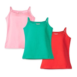 real basics girls regular fit cotton full slips set of 3
