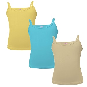 real basics girls regular fit cotton full slips set of 3