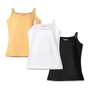 real basics girls regular fit cotton full slips set of 3