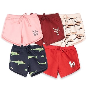 real basics premium multicolour cotton shorts for girls pack of 5