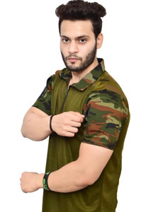 REAL DAD Military Camouflage Men Polo Neck