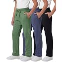 Real Essentials 3 Pack: Girls' Fleece Open Bottom Soft Athletic Performance Casual Sweatpants(Ages 7-16)