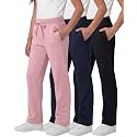 Real Essentials 3 Pack: Girls' Fleece Open Bottom Soft Athletic Performance Casual Sweatpants(Ages 7-16)