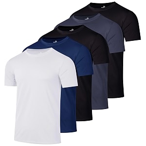 Real Essentials 5 Pack Mens Dry-Fit Moisture