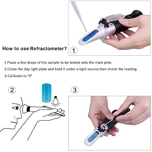 real instruments 0 to 100 ppt salinity refractometer for seawater and marine fishkeeping aquarium with automatic temperature compensation atc