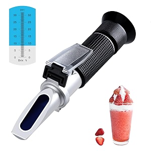real instruments 0 to 32 handheld brix refractometer portable brix reader tester for measuring sugar content in fruit saccharimeter homebrew beer wort wine making automatic temperature compensation