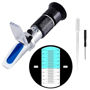 real instruments 0-90 brix meter refractometer portable hand held sugar content hydrometer automatic temperature compensation grape wine extractor tester machine for sugar food fruithoney