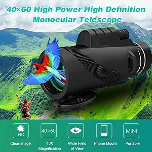real instruments 40x60 magnification zoom hdmonocular for adults and childrenhigh power telescope gadget with built-in compass mc-40x60