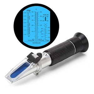 real instruments 6 in 1 car urea refractometer handheld brix meter def industrial battery fluid exhaust fluids antifreeze refractometer ethylene glycol propylene glycol freezing point