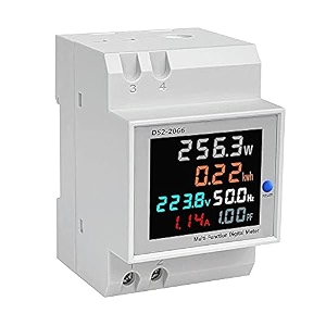real instruments energy meter voltmeter 6 in 1 ac 40-300v 100a watt meter frequencypower factoractive powercurrentvoltage monitoring device with colorful lcd display power consumption 22kw