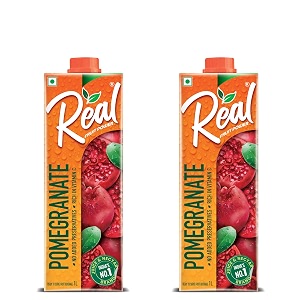 dabur real pomegranate fruit juice -1l pack of 2  rich in vitamin c  no added preservatives no artificial colors amp flavours  goodness of best fruits  daily dose of fruit nutrition
